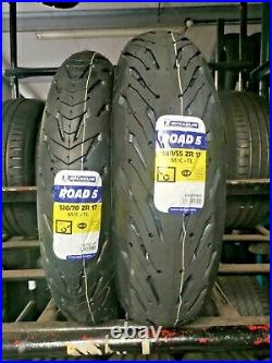 120/70zr17 & 180/55zr17 Michelin Road 5 Tl Motorcycle Tyres Matched Pair