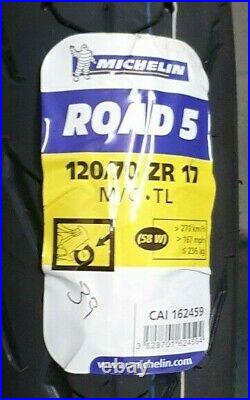 1 x 120/70 ZR17 & 1 x 180/55 ZR17 Michelin Pilot Road 5 PAIR TWO TYRES