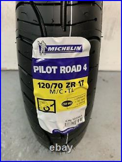 1 x 120/70 ZR17 Michelin Pilot Road 4 58W M/C TL 120 70 17 (1207017) ONE TYRE
