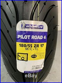 1 x 180/55 ZR 17 Michelin Pilot Road 4 73W M/C TL 180 55 17 (1805517) ONE TYRE