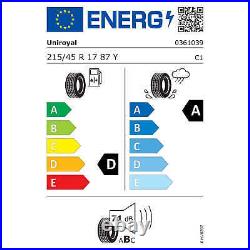 1 x Uniroyal RainSport 5 Performance Road Car Tyre 215 45 R17 87Y