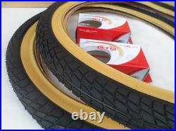 20 x 1.95 BMX Bike Tires for Street Road Slick Includes Tubes New GUMWALL 20
