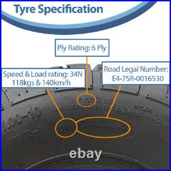 21x7.00-10 & 20x11.00-9 OBOR Beast 6ply Tubeless Tyres Road Legal (Set of 4)