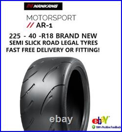 225 40 18 NANKANG AR-1 Brand New SEMI SLICK ROAD LEGAL TRACK TYRE 22540R18 AR1 225 40 18 NANKANG AR-1 Brand New SEMI SLICK ROAD LEGAL TRACK TYRE 22540R18 AR1