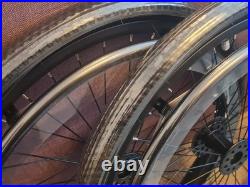 22 Vigeo Off Road Wheelchair Wheels with CST Jet Tyres & 105mm Axle Pins 1 Pair