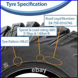 25x10.00-12 & 25x8.00-12 ATV Tyres 8ply WL03 OBOR Antelope Road Legal (Set of 4)