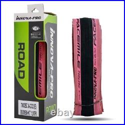 2PCS Road Bicycle Tires Puncture Resistant Athletic Pink Tire 700 X 25C INNOVA