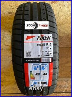 2 X TYRES RIKEN 195 55 16 XL 91V MADE BY MICHELIN TYRES ROAD PERFORMANCE pair