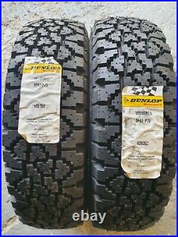 2 x 165/80/14 dunlop sp82 /gravel tyres/winter tyres/road rally tyres/rally