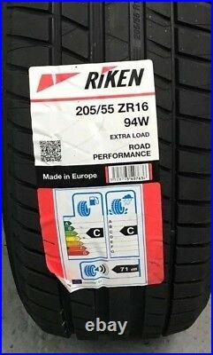 2 x 205/55 ZR16 Riken (Michelin) Road Performance 94W XL 205 55 16 TWO TYRES