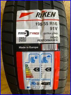 2 x RIKEN 195 55 16 91V ROAD PERFORMANCE MADE BY MICHELIN TYRES 1955516 V RATED