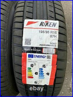 2x 195/55 R16 RIKEN 87H ROAD PERFORMANCE (MADE BY MICHELIN) Brand New