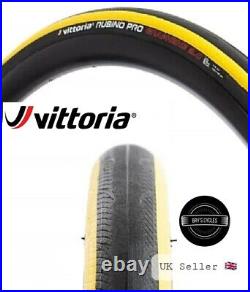 2x Vittoria Rubino Pro G2.0 Folding Road Bike Tyre 700 x 25c Black/Yellow NEW