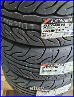 4 x 225 45 R17 91W 2254517 Yokohama Track Day Road Advan Neova AD08RS Tyres x4