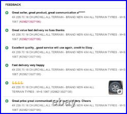 4x 235 70 16 Churchill All Terrain Brand New 4x4 All Terrain Tyres M+s 106t