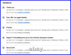 4x 265 70 17 Dynamo Brand New 4x4 Off-road Mud Terrain Tyres 10pr M+s 121/118q