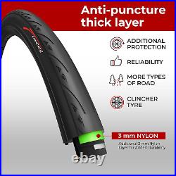 700 X 25C Tyres Pair 25-622 with 3Mm Antipuncture Protection 60TPI 700C Speciali