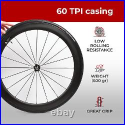 700 X 25C Tyres Pair 25-622 with 3Mm Antipuncture Protection 60TPI 700C Speciali