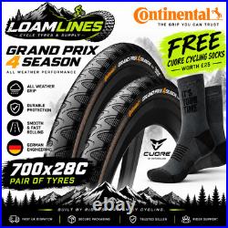 Continental Grand Prix 4 Season Tyres Pair 700x28C 28-622 Road Bike All Weather