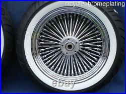 DNA Mammoth 52 Spoke Chrome Wheels 3 Rotors Tires Harley Touring 09-20 Road King