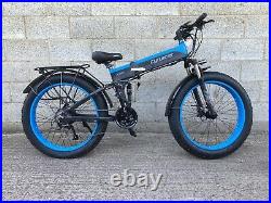 Electric Fat Tyre Off Road Mountain E Bike Folding MTB 1000w 48v 50m Range 50kmh