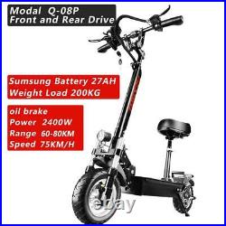 Electric Scooter Adult Dual motor 10inch off road tires Fast Speed 60v 2400W