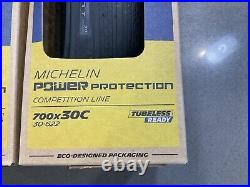 Michelin Power Protection Tubeless Ready Tyres Black, 700x30mm, Pair