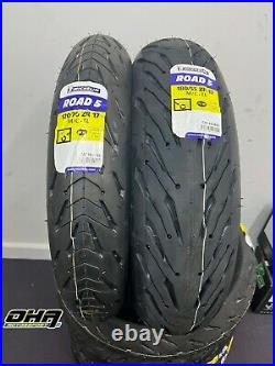 Michelin Road 5 Motorcycle Bike Front & Rear Tyres 120/70-17 180/55-17 PAIR NEW