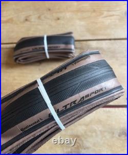 Pair Continental Ultra Sport 700c 28mm Folding Clincher Foldable Tan Brown Wall