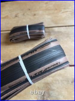 Pair Continental Ultra Sport 700c 28mm Folding Clincher Foldable Tan Brown Wall
