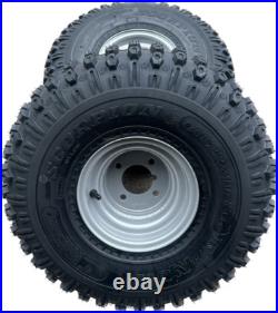 Pair of 22x11.00-8 ATV Trailer Wheel & Tyre Flotation Off Road 4PLY 4 PCD
