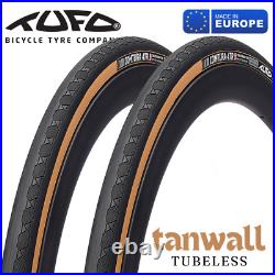 Pair of 700 x 25 Tubeless Road Tyre Tufo Comtura 4 TR Tanwall