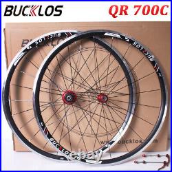 Road Bike Wheels Aluminum Alloy 700C QR V Brake Clincher Wheelset Front/Rear Rim