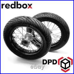 Road Legal 14 Extra Wide Supermoto Wheels Tyres Set SDG Hub Pit Bike Motorcycle