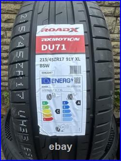 Road X RX Motion DU71 215/45/17 91Y Extra Load X 4 Brand New Made In 2025