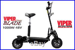 Viper Blade 1000W 48V Electric Scooter New 2020, Road Tyres