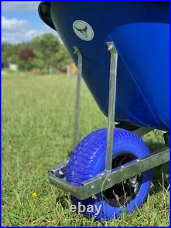 WHEELBARROW 160L PUNCTURE PROOF Tyre Wheel Heavy Duty Blue Stable Plastic Tray