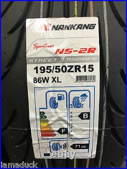 X2 195/50zr15 86w XL Nankang Ns-2r 180 Street Track Day/ Road And Race Tyres