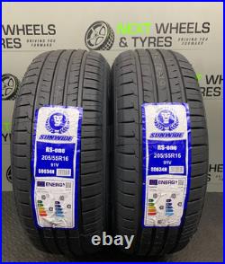 X4 205 55 16 205/55R16 91V SUNWIDE NEW TYRE B WET GRIP LOW ROAD NOISE 69DB 4x